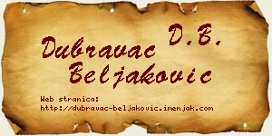 Dubravac Beljaković vizit kartica